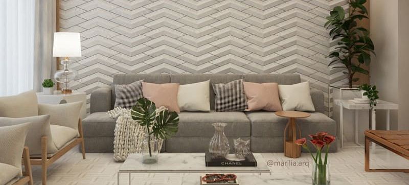 Revestimento 3D como ponto de destaque do ambiente